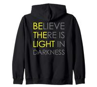 Believe There Is Light In Darkness Jesús Cross Art ON Back Sudadera con Capucha