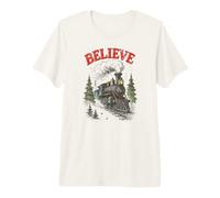 Believe Vintage Steam Train Express - Camiseta navideña de Invierno Camiseta Premium