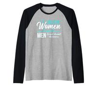 Believe Women & Men - Cinta de conciencia sobre agresión sexual, color azul Camiseta Manga Raglan