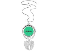 Believe Word - Collar giratorio con cita inspiradora y alas de ángel