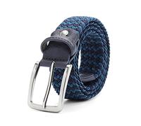 Believewang Cinturón elástico para hombre, cinturón elástico a rayas para mujer, cinturón largo trenzado de punto, cinturón extensible de 160cm