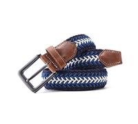 Believewang Cinturón trenzado de nailon para hombre, elástico, elástico, con hebilla cruzada, informal, 100-140cm