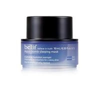 belif Aqua Bomb Mascarilla de Noche (Tamaño Viaje) | Mascarilla Pillow-Proof con Textura Jelly-Pudding, Hidrata y Revitaliza con Ácido Hialurónico y Niacinamida (10 ml)