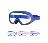 BeLikeFish Gafas Piscina Niños - Gafas Natación Niños y Niñas de 4 a 12 años, Lentes Grandes Antivaho (Negro y Azul)