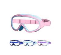 BeLikeFish Gafas Piscina Niños - Gafas Natación Niños y Niñas de 4 a 12 años, Lentes Grandes Antivaho (Rosa y Azul Claro)
