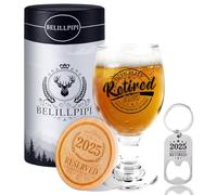 Belillpipi Regalo de jubilación, regalo de jubilación, regalo de jubilación, regalo de despedida, colega, vaso de cerveza con posavasos, abrebotellas, regalo de cerveza, vaso de cerveza con grabado