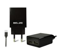 BELINE Ładowarka sieciowa 2xusb + USB-c 2a Czarna Marca