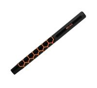 Belius Boligrafo legacy aluminio diseño hexagono naranja cuerpo negro tinta color azul caja de diseño.