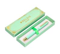 Boligrafo Belius Macaron Bliss Forma Hexagonal Color Verde Dorado Tinta Azul Caja De Diseño