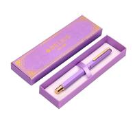 BELIUS BOLIGRAFO MACARON BLISSFORMA HEXAGONAL COLOR MORADO Y DORADO TINTA AZUL CAJA DE DISEÐO