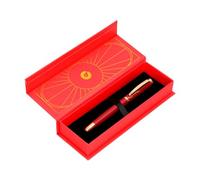 Boligrafo Belius Soiree Aluminio Color Art Deco Granate Y Dorado Tinta Azul Caja De Diseño