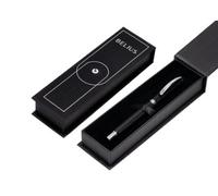 Boligrafo belius turbo aluminio textura punteada color negro y plateado tinta azul caja de diseño - BB245