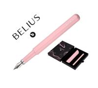 Pluma y funda de similpiel belius space b color minimalista rosa tinta azul caja de diseño - BB284