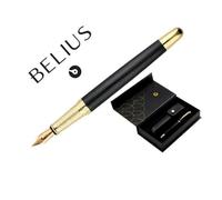 BELIUS Pluma y Estuche de Cuero Passion D'or Aluminio tinta azul con caja de diseño