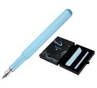 BELIUS Pluma y Funda de Semipiel Space B minimalista tinta azul con caja de diseño