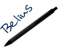 Belius Postdam Bolígrafo Cuerpo Negro Fibra De Carbono Tinta De Gel Azul En Estuche