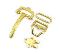 Belivceng 1 juego de hebillas de cinturón con tornillos remachados, cierre de latón macizo para vaqueros y manualidades de cuero.,Latón-B,41 mm