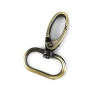 Belivceng 20 cierres de langosta giratorios para correa de bolso, mosquetón de metal como hebilla de llavero y ajustador de correas.,Latón,16 mm