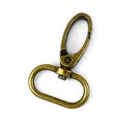 Belivceng 20 cierres de langosta giratorios para correa de bolso, mosquetón de metal como hebilla de llavero y ajustador de correas.,Bronce,32 mm