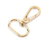 Belivceng 30 hebillas de correa con cierre de langosta giratorio, mosquetón de metal para llavero de bolso y clip de cinturón de cincha.,Oro claro,50 mm