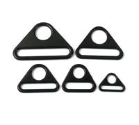 Belivceng 30 hebillas triangulares ajustables para cinturón y correa de bolso, cierre deslizante de anillo de metal para correas y herrajes.,Negro,25 mm