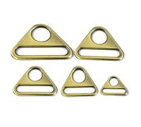 Belivceng 30 hebillas triangulares ajustables para cinturón y correa de bolso, cierre deslizante de anillo de metal para correas y herrajes.,Latón,20 mm
