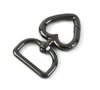 Belivceng Cierre giratorio en forma de corazón, mosquetón de metal con gancho a presión para bolso, correa, llavero y cinturón de cuero, accesorio de bricolaje.,G Negro - Cuadrado,20 piezas