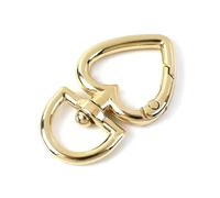 Belivceng Cierre giratorio en forma de corazón, mosquetón de metal con gancho a presión para bolso, correa, llavero y cinturón de cuero, accesorio de bricolaje.,Oro claro - Redondo,20 piezas