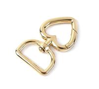 Belivceng Cierre giratorio en forma de corazón, mosquetón de metal con gancho a presión para bolso, correa, llavero y cinturón de cuero, accesorio de bricolaje.,Oro claro - Cuadrado,20 piezas