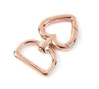 Belivceng Cierre giratorio en forma de corazón, mosquetón de metal con gancho a presión para bolso, correa, llavero y cinturón de cuero, accesorio de bricolaje.,Oro rosa - Cuadrado,20 piezas