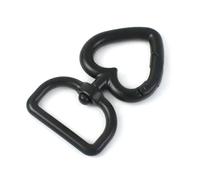 Belivceng Cierre giratorio en forma de corazón, mosquetón de metal con gancho a presión para bolso, correa, llavero y cinturón de cuero, accesorio de bricolaje.,Negro - Cuadrado,20 piezas