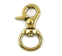 Belivceng Clip de gatillo de latón macizo con cierre de langosta giratorio, mosquetón para correa de bolso, cinturón y correa para mascotas.,Latón C-12x36mm,5 piezas