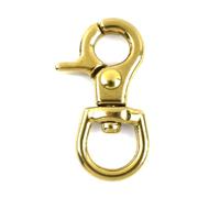 Belivceng Clip de gatillo de latón macizo con cierre de langosta giratorio, mosquetón para correa de bolso, cinturón y correa para mascotas.,Latón C-10x36mm,5 piezas