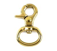 Belivceng Clip de gatillo de latón macizo con cierre de langosta giratorio, mosquetón para correa de bolso, cinturón y correa para mascotas.,Latón C-15x36mm,5 piezas