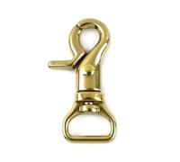 Belivceng Clip de gatillo de latón macizo con cierre de langosta giratorio, mosquetón para correa de bolso, cinturón y correa para mascotas.,Latón A-15x50mm,5 piezas