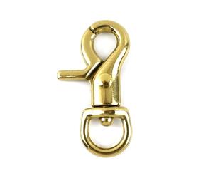 Belivceng Clip de gatillo de latón macizo con cierre de langosta giratorio, mosquetón para correa de bolso, cinturón y correa para mascotas.,Latón A-11x46mm,5 piezas