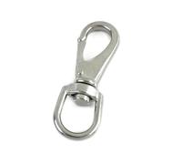 Belivceng Clip ovalado con anilla en D giratoria, mosquetón de acero inoxidable 304 con cierre de langosta para collar de mascota,Plata-88mm,2 piezas