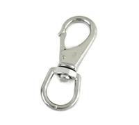 Belivceng Clip ovalado con anilla en D giratoria, mosquetón de acero inoxidable 304 con cierre de langosta para collar de mascota,Plata-118 mm,2 piezas