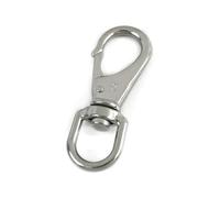 Belivceng Clip ovalado con anilla en D giratoria, mosquetón de acero inoxidable 304 con cierre de langosta para collar de mascota,Plata-100mm,2 piezas