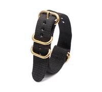 Belivceng Correa de reloj con hebilla de aro dorado - Repuesto para pulseras de 18 mm, 20 mm, 22 mm y 24 mm,Negro,24 mm