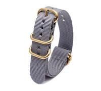 Belivceng Correa de reloj con hebilla de aro dorado - Repuesto para pulseras de 18 mm, 20 mm, 22 mm y 24 mm,Gris,24 mm