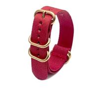 Belivceng Correa de reloj con hebilla de aro dorado - Repuesto para pulseras de 18 mm, 20 mm, 22 mm y 24 mm,Rojo,24 mm
