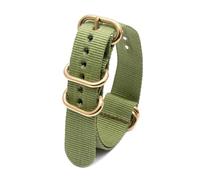 Belivceng Correa de reloj con hebilla de aro dorado - Repuesto para pulseras de 18 mm, 20 mm, 22 mm y 24 mm,Verde,22 mm