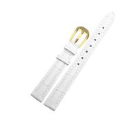 Belivceng Correa de reloj de cuero con textura de bambú para mujer, de 10 mm a 18 mm, accesorio de repuesto.,Oro blanco B,12 mm