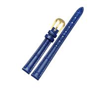 Belivceng Correa de reloj de cuero con textura de bambú para mujer, de 10 mm a 18 mm, accesorio de repuesto.,S Azul Dorado,16 mm