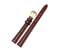 Belivceng Correa de reloj de cuero con textura de bambú para mujer, de 10 mm a 18 mm, accesorio de repuesto.,Marrón dorado B,14 mm