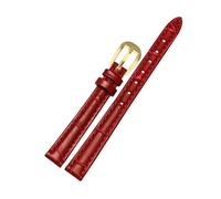 Belivceng Correa de reloj de cuero con textura de bambú para mujer, de 10 mm a 18 mm, accesorio de repuesto.,Oro rojo B,12 mm