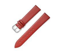 Belivceng Correa de reloj de cuero genuino, diseño fino, tamaño de 8 mm a 22 mm, accesorio de repuesto.,Rojo,16 mm