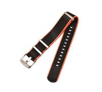 Belivceng Correa de reloj de lona de nailon con tejido de cinturón de seguridad estilo militar para buceo y deportes (18 mm, 20 mm, 22 mm y 24 mm),Negro Naranja,22 mm