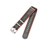 Belivceng Correa de reloj de lona de nailon con tejido de cinturón de seguridad estilo militar para buceo y deportes (18 mm, 20 mm, 22 mm y 24 mm),Verde Rojo,24 mm